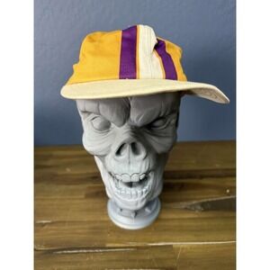 Vintage Yellow Purple W Snapback Hat Adjustable Cap Striped Panel